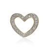 Golden Heart Shaped Pendant With White Diamonds, image 