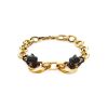 Golden Chain Bracelet With Crystal Encrusted Panthers, image 