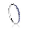 Silver Hinged Clasp Bracelet With Blue And White Crystals The Eclat, image 
