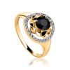 Golden Ring With Sapphire Centerpiece And Diamonds The Mermaid, Ring Size: 9 / 19, image 