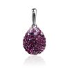 Silver Drop Pendant With Purple Crystals The Eclat, image 