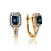 Sapphire Golden Earrings With Diamonds The Mermaid, image 