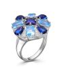 Silver Cocktail Ring With Blue Crystals, Ring Size: 8 / 18, image 