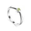 Silver Ring With Bright Chrysolite Centerstone, Ring Size: 5 / 15.5, image 
