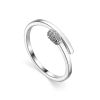 Silver Ring With White Crystals, Ring Size: 6 / 16.5, image 