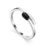 Stylish Silver Ring With Black Crystals, Ring Size: 5.5 / 16, image 