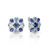 Silver Earrings With Blue And White Crystals, image 