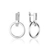 Modern Silver Earrings With Crystals, image 