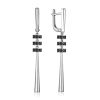 Silver Dangles With Black Crystals, image 