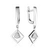 Geometric Silver Dangle Earrings With Crystals The Astro, image 
