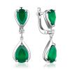 Silver Agate Dangle Earrings With Crystals, image 