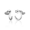 Stylish Silver Earrings With White Crystals, image 