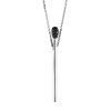 Stylish Silver Crystal Necklace, Length: 45, image 