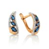 Golden Sapphire Earrings With Diamonds, image 