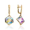 Golden Dangles With Synthetic Quartz, image 