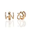 Golden Twisted Earrings With Crystals, image 