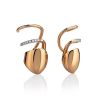 Designer Golden Earrings With Crystals, image 