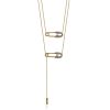 Designer Golden Necklace With Crystals, image 