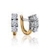 Golden Earrings With Diamond Rows, image 