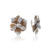 Silver Floral Earrings With Crystals The Jungle, image 