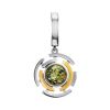 Green Amber Gold Plated Silver Pendant The Lumiere, image 