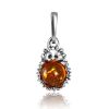 Tiny Amber Hedgehog Pendant, image 