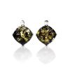 Square Cut Amber Earrings In Sterling Silver The Byzantium, image 