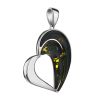 Heart Shaped Silver Amber Pendant The Sunrise, image 