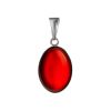 Oval Amber Silver Pendant The Sangria, image 