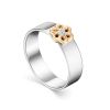 Silver Gold Floral Ring With Diamonds The Diva, Ring Size: 6 / 16.5, image 