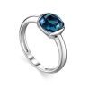 Sterling Silver Ring With Blue Synthetic Topaz, Ring Size: 6 / 16.5, image 