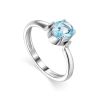 Silver Ring With Dancing Synthetic Topaz Centerstone, Ring Size: 7 / 17.5, image 