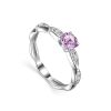 Classy Amethyst Silver Ring With Crystals, Ring Size: 5.5 / 16, image 