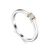 Silver Golden Ring With Diamond Centerstone The Diva, Ring Size: 7 / 17.5, image 