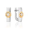Silver Golden Floral Earrings With Diamonds The Diva, image 