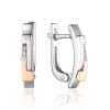 Silver Golden Earrings With Diamond Rows The Diva, image 
