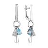 Silver Dangles With Synthetic Topaz And Crystals, image 