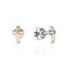 Silver Golden Studs With Diamonds The Diva, image 