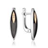Silver Diamond Earrings With Golden Details The Diva, image 