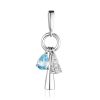Silver Dangle Pendant With Crystals, image 