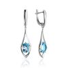 Synthetic Topaz Dangle Earrings In Silver, image 