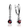 Silver Garnet Dangles With Crystals, image 