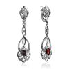 Silver Dangles With Garnet And Crystals, image 