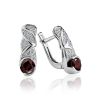 Filigree Silver Garnet Earrings, image 