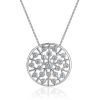 Silver Necklace With Round Crystal Pendant, image 
