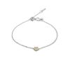 Silver Bracelet With Golden Diamond Heart Shaped Charm The Diva, image 