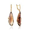 Faceted Smoky Quartz Golden Dangle Earrings, image 