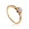 Vintage Style Golden Diamond Ring, Ring Size: 7 / 17.5, image 