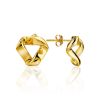 18ct Gold on Sterling Silver ​Hammered Abstract Stud Earrings The Liquid, image 
