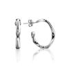 Silver Hammered Hoop Earrings The Liquid, image 
